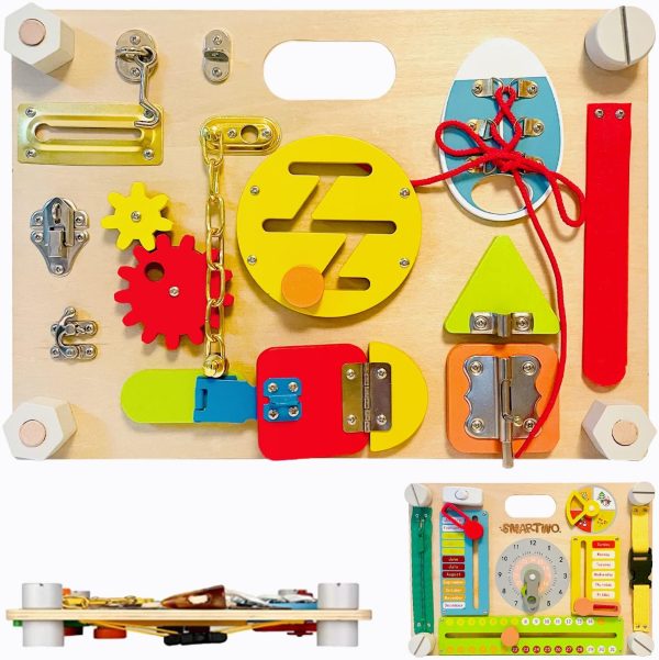 Busy board Montessori en bois pour enfants de 2 à 5 ans : améliorez leur motricité fine - Vins Rouges Harmonieux pour Chaque Occasion