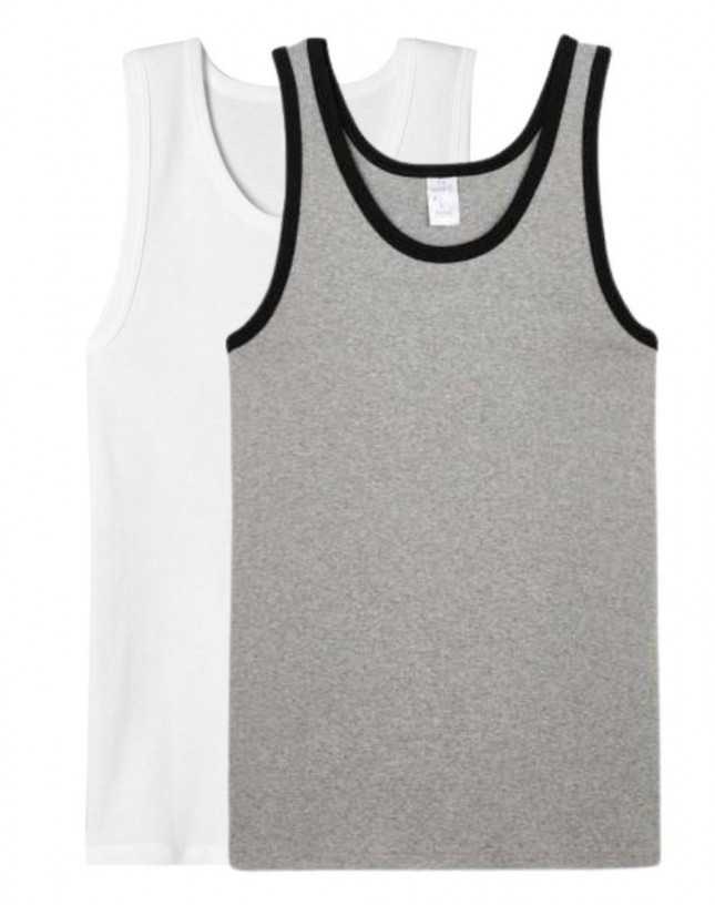 2x Débardeurs En Coton Bio – Gris + Blanc – Homme - Vins Rouges Harmonieux pour Chaque Occasion 2x Débardeurs En Coton Bio – Gris + Blanc – Homme - Vins Rouges Harmonieux pour Chaque Occasion