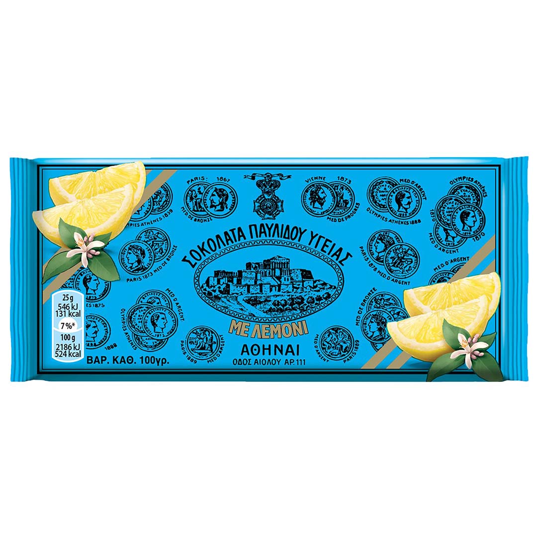« Υγείας » Pavlidis Chocolat Grec au Citron 100gr - Vins Rouges Harmonieux pour Chaque Occasion « Υγείας » Pavlidis Chocolat Grec au Citron 100gr - Vins Rouges Harmonieux pour Chaque Occasion