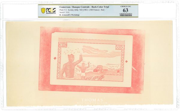 500 francs épreuve – Cameroun – Collection Graveur Banque de France Armanelli -3 - Vins Rouges Harmonieux pour Chaque Occasion