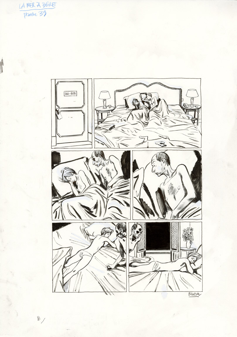 BLUTCH – La mer à boire – planche originale page 39 - Vins Rouges Harmonieux pour Chaque Occasion BLUTCH – La mer à boire – planche originale page 39 - Vins Rouges Harmonieux pour Chaque Occasion