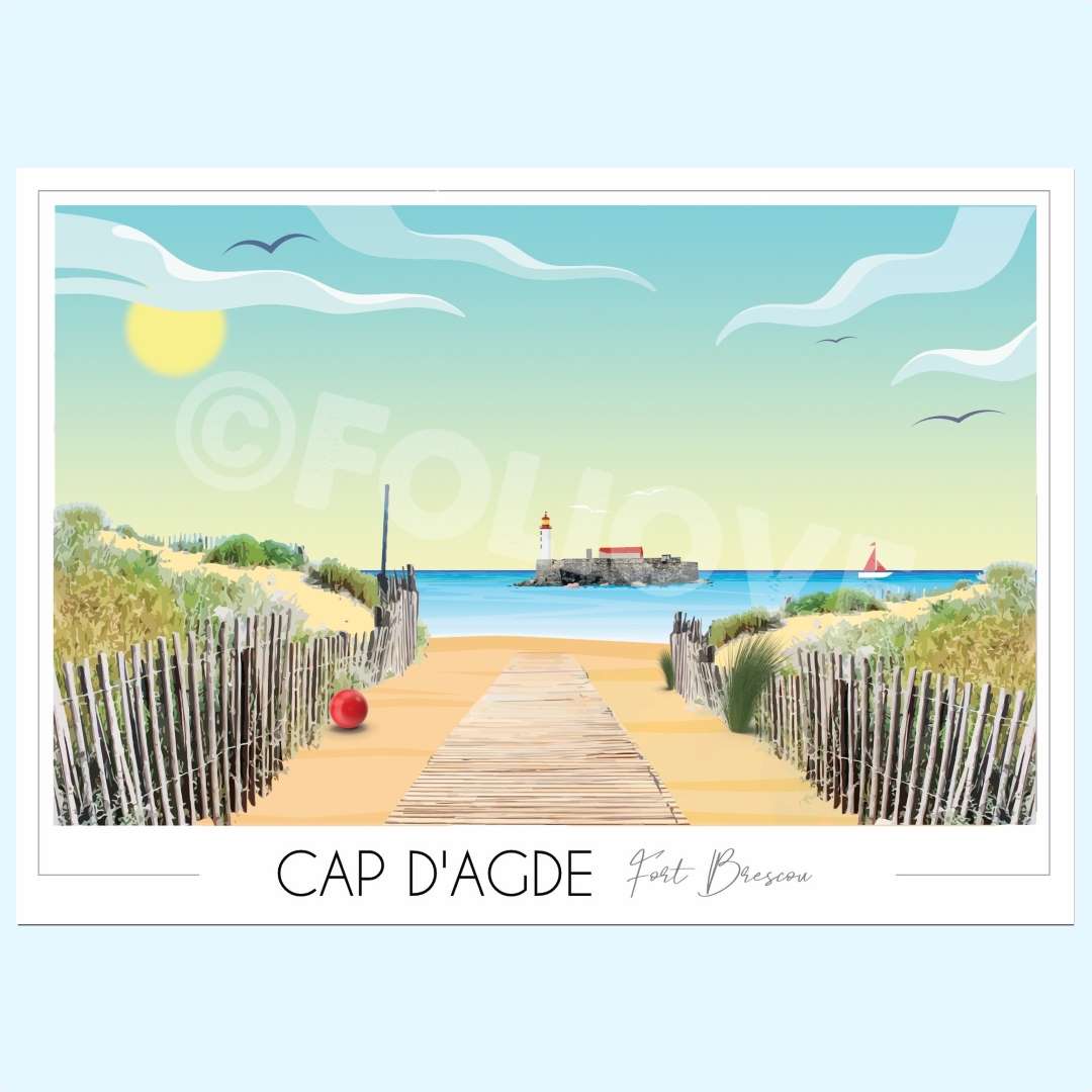 Affiche Cap d’Agde Fort Brescou - Vins Rouges Harmonieux pour Chaque Occasion Affiche Cap d’Agde Fort Brescou - Vins Rouges Harmonieux pour Chaque Occasion