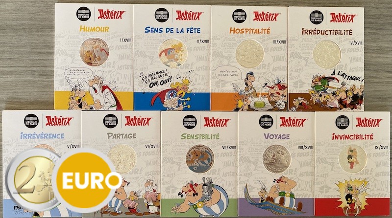 9 x 10 euro Frankrijk 2022 – Asterix UNC in blister – deel 1 - Vins Rouges Harmonieux pour Chaque Occasion 9 x 10 euro Frankrijk 2022 – Asterix UNC in blister – deel 1 - Vins Rouges Harmonieux pour Chaque Occasion