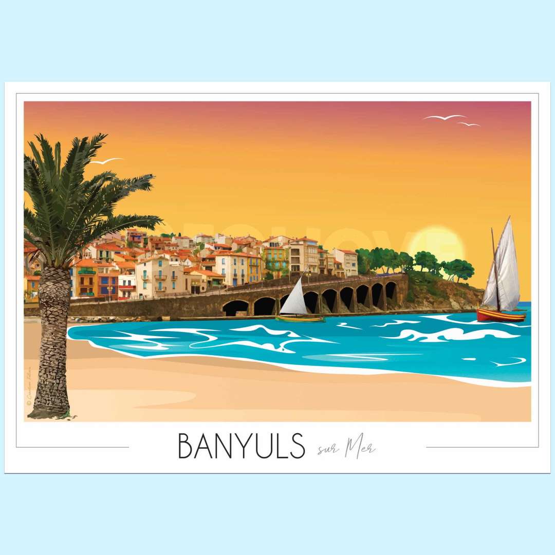 Affiche Banyuls sur Mer arcades - Vins Rouges Harmonieux pour Chaque Occasion Affiche Banyuls sur Mer arcades - Vins Rouges Harmonieux pour Chaque Occasion
