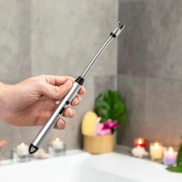 Briquet allume-gaz électronique USB rechargeable – gris - Vins Rouges Harmonieux pour Chaque Occasion