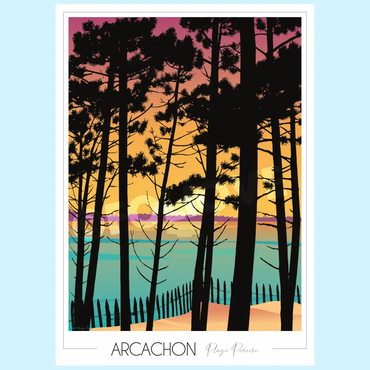 Affiche Arcachon Plage Pereire - Vins Rouges Harmonieux pour Chaque Occasion Affiche Arcachon Plage Pereire - Vins Rouges Harmonieux pour Chaque Occasion