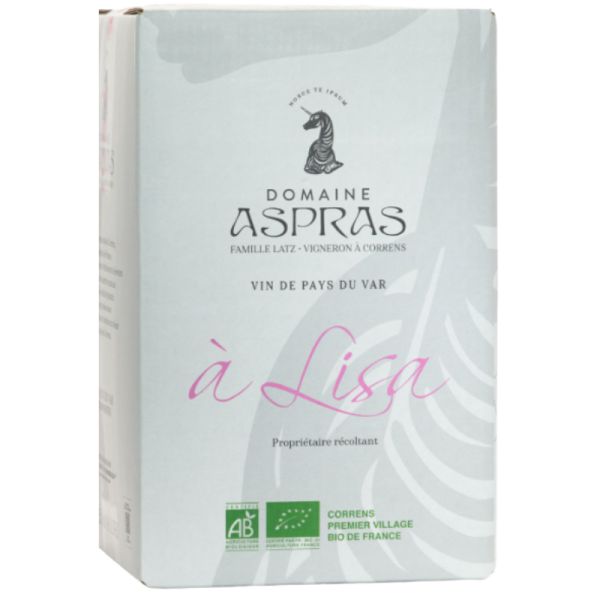 BIB 5L IGP VAR ROSE A LISA DOMAINE ASPRAS BIO - Vins Rouges Harmonieux pour Chaque Occasion