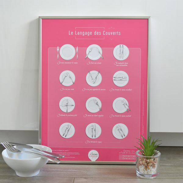 Affiche Le Langage des Couverts Charmante 30×40 - Vins Rouges Harmonieux pour Chaque Occasion