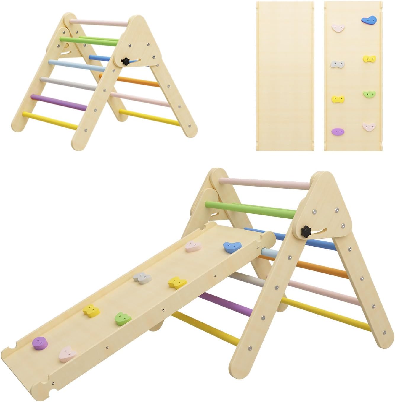 Aire de Jeux Montessori BenaRita 2 en 1 : Triangle d’Escalade Arc-en-Ciel pour Tout-Petits - Vins Rouges Harmonieux pour Chaque Occasion Aire de Jeux Montessori BenaRita 2 en 1 : Triangle d’Escalade Arc-en-Ciel pour Tout-Petits - Vins Rouges Harmonieux pour Chaque Occasion