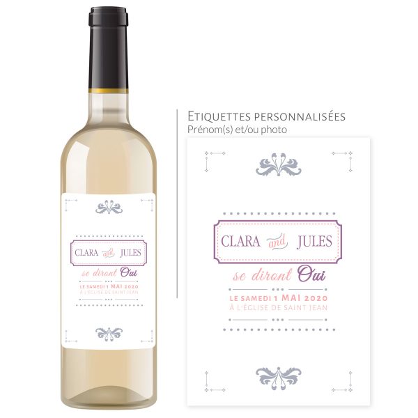 Bouteille vin mariage | À personnaliser avec prénom, date et lieu - Vins Rouges Harmonieux pour Chaque Occasion