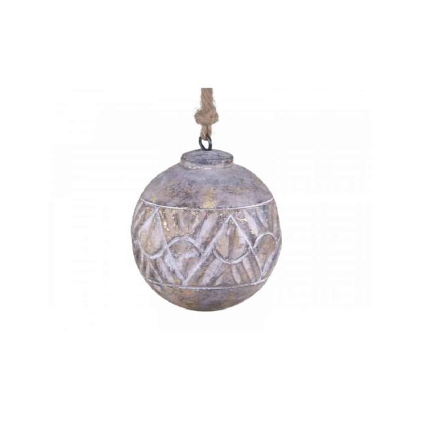 Boule de noël en bois à suspendre (diamètre 8cms) - Vins Rouges Harmonieux pour Chaque Occasion
