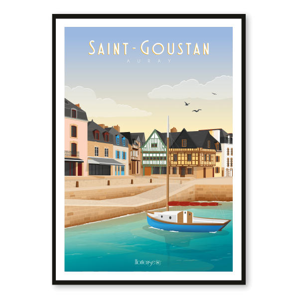 Affiche Auray – Port Saint-Goustan - Vins Rouges Harmonieux pour Chaque Occasion