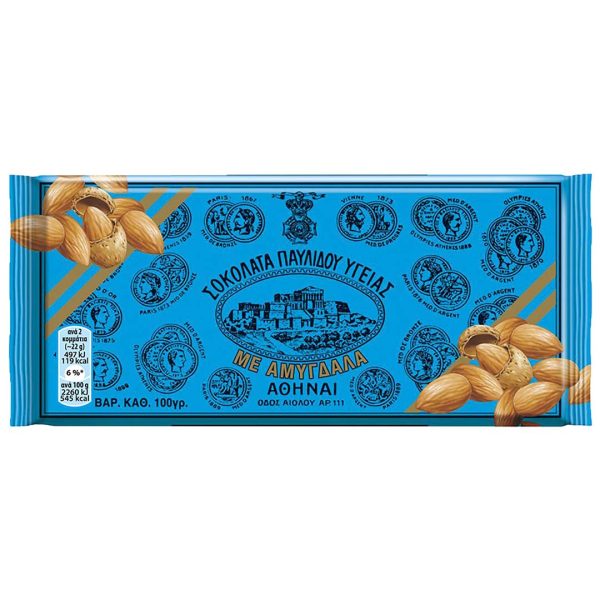 « Υγείας » Pavlidis Chocolat Grec aux Amandes 100gr - Vins Rouges Harmonieux pour Chaque Occasion