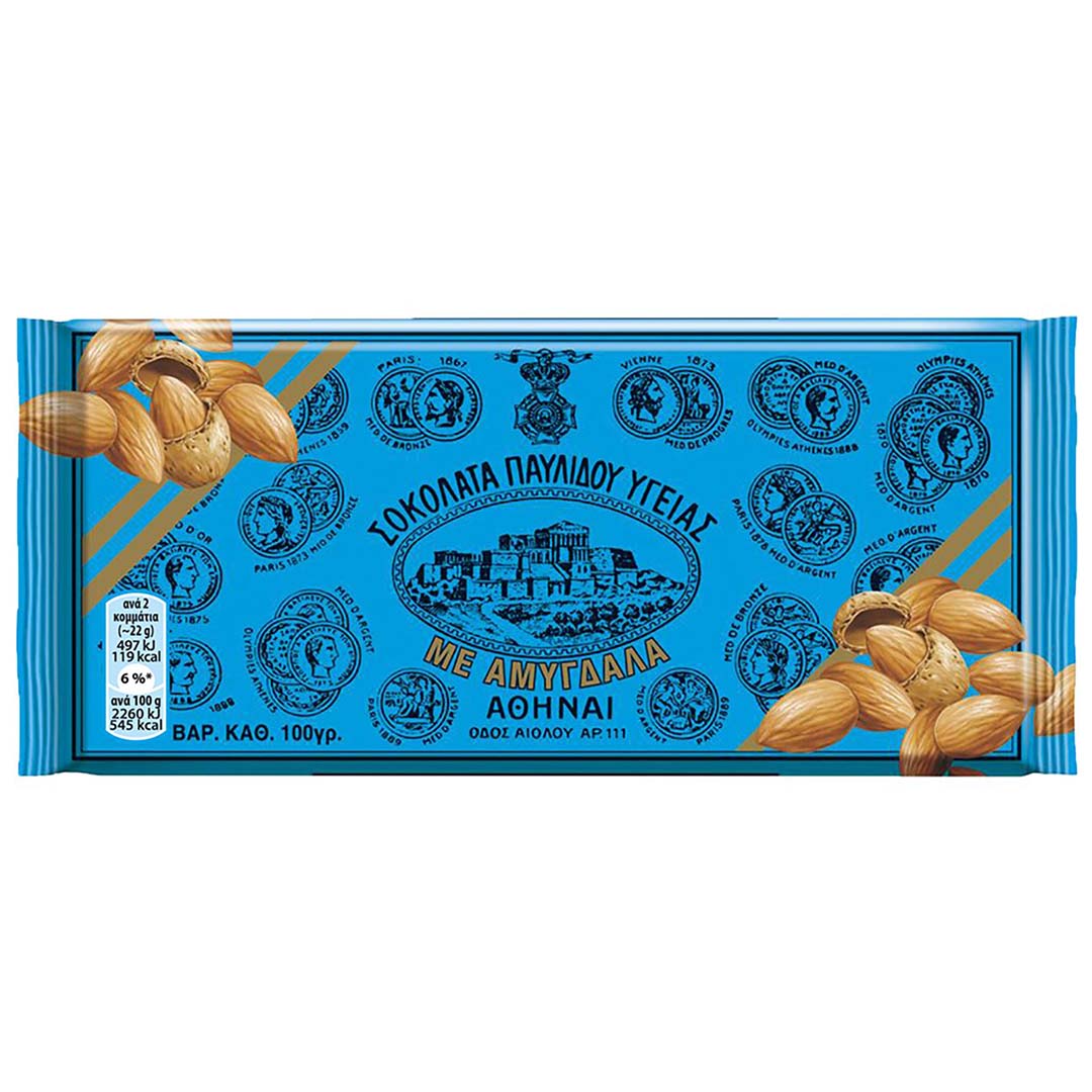 « Υγείας » Pavlidis Chocolat Grec aux Amandes 100gr - Vins Rouges Harmonieux pour Chaque Occasion « Υγείας » Pavlidis Chocolat Grec aux Amandes 100gr - Vins Rouges Harmonieux pour Chaque Occasion