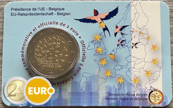 2 Euro Belgien 2024 – EU-Präsidentschaft Stgl. Coincard FR - Vins Rouges Harmonieux pour Chaque Occasion