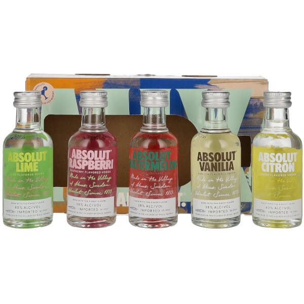 Absolut – Coffret 5 Mignonnettes aromatisées - Vins Rouges Harmonieux pour Chaque Occasion Absolut – Coffret 5 Mignonnettes aromatisées - Vins Rouges Harmonieux pour Chaque Occasion