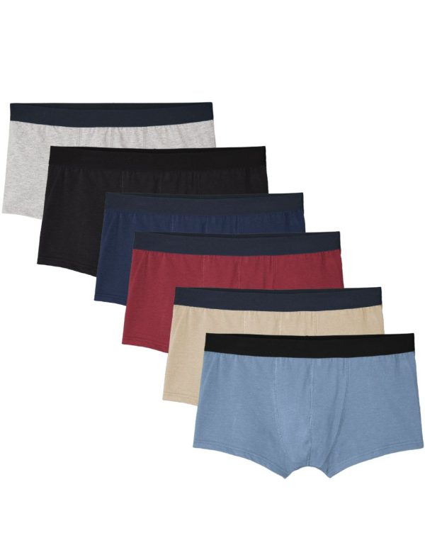 6x Boxers courts en Coton BIO – 6 couleurs – Multicouleur – Homme - Vins Rouges Harmonieux pour Chaque Occasion
