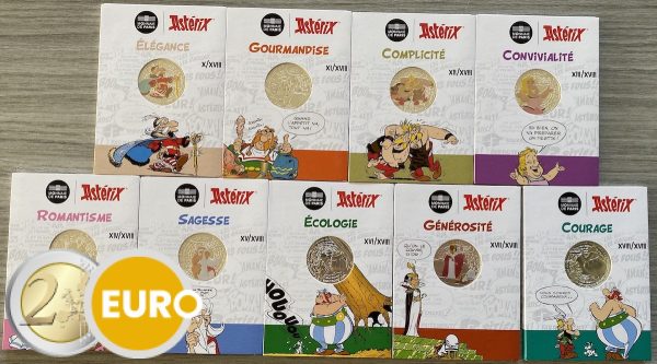 9 x 10 euros France 2022 – Astérix UNC argent en cartelette – Vague 2 - Vins Rouges Harmonieux pour Chaque Occasion