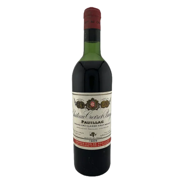 1966 Vin de Bordeaux : Château CROIZET-BAGES – Pauillac 5ème Grand Cru Classé - Vins Rouges Harmonieux pour Chaque Occasion