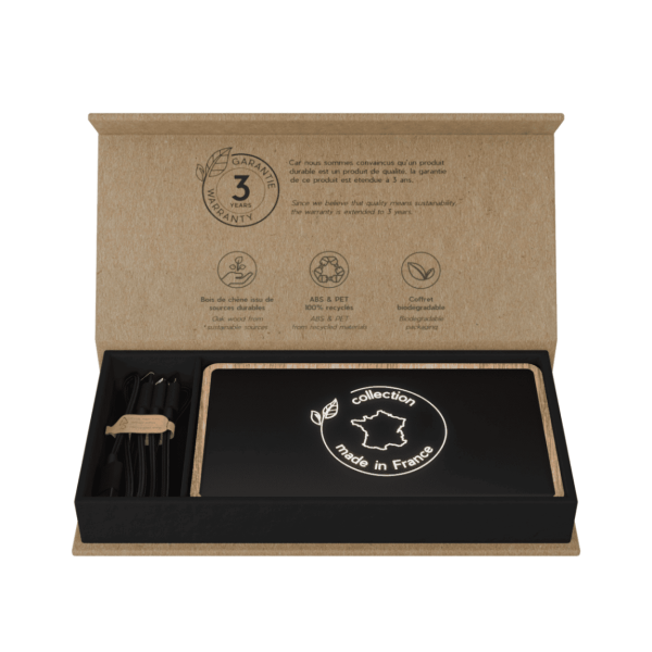 Batterie externe Made in France logo lumineux – 5000 mAh - Vins Rouges Harmonieux pour Chaque Occasion