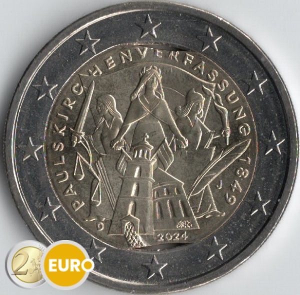 2 euros Allemagne 2024 – 175 ans de la Constitution allemande UNC – Erreur - Vins Rouges Harmonieux pour Chaque Occasion
