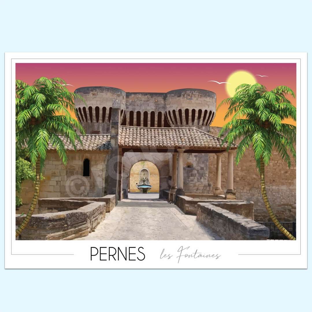 Affiche Pernes-les-Fontaines – Porte Notre-Dame - Vins Rouges Harmonieux pour Chaque Occasion Affiche Pernes-les-Fontaines – Porte Notre-Dame - Vins Rouges Harmonieux pour Chaque Occasion