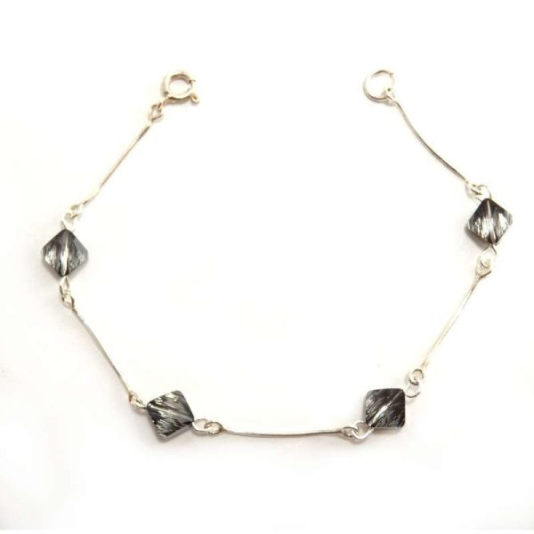 Bracelet femme en argent sterling et cristaux Silver Night - Vins Rouges Harmonieux pour Chaque Occasion