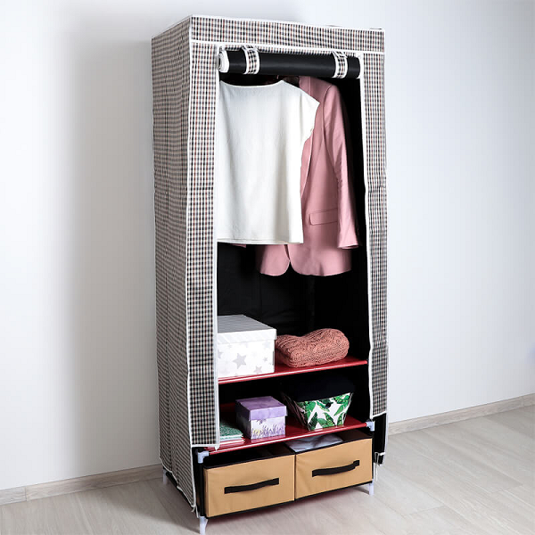 Armoire Tissu avec 2 Tiroirs – 175x75x50 cm Pratique - Vins Rouges Harmonieux pour Chaque Occasion Armoire Tissu avec 2 Tiroirs – 175x75x50 cm Pratique - Vins Rouges Harmonieux pour Chaque Occasion