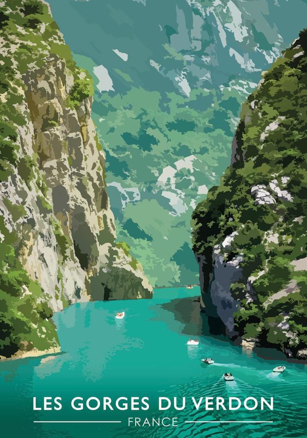 Affiche Les Gorges du Verdon – Poster de Voyage - Vins Rouges Harmonieux pour Chaque Occasion