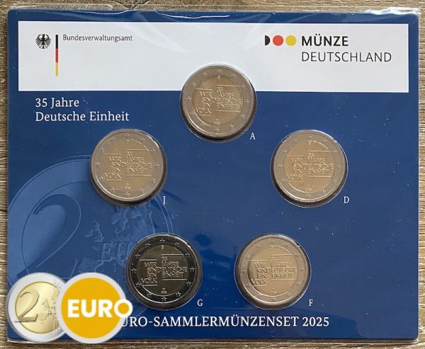 2 euro Duitsland 2025 – ADFGJ Duitse Eenheid BU FDC - Vins Rouges Harmonieux pour Chaque Occasion
