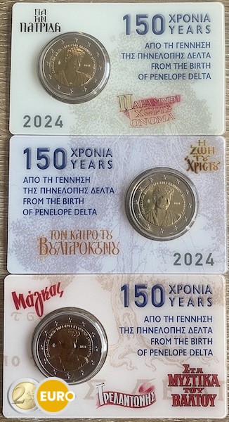 3 x 2 Euro Griechenland 2024 – Penelope Delta Stgl. Coincard - Vins Rouges Harmonieux pour Chaque Occasion 3 x 2 Euro Griechenland 2024 – Penelope Delta Stgl. Coincard - Vins Rouges Harmonieux pour Chaque Occasion