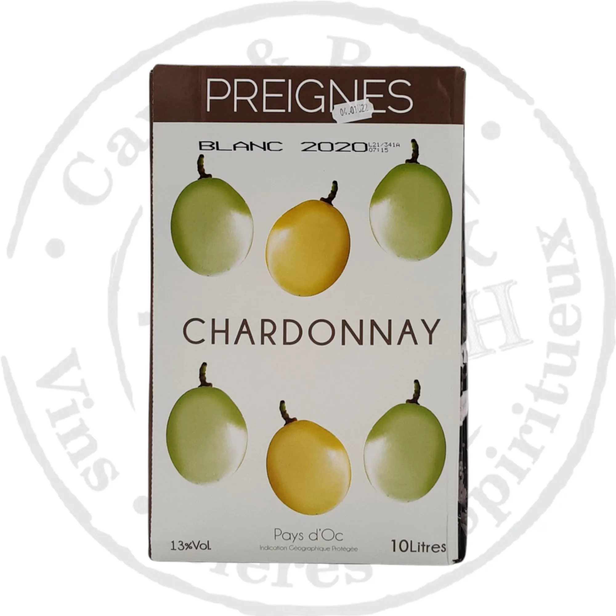 Bib Chardonnay Preignes Blanc -10 Litres - Vins Rouges Harmonieux pour Chaque Occasion Bib Chardonnay Preignes Blanc -10 Litres - Vins Rouges Harmonieux pour Chaque Occasion