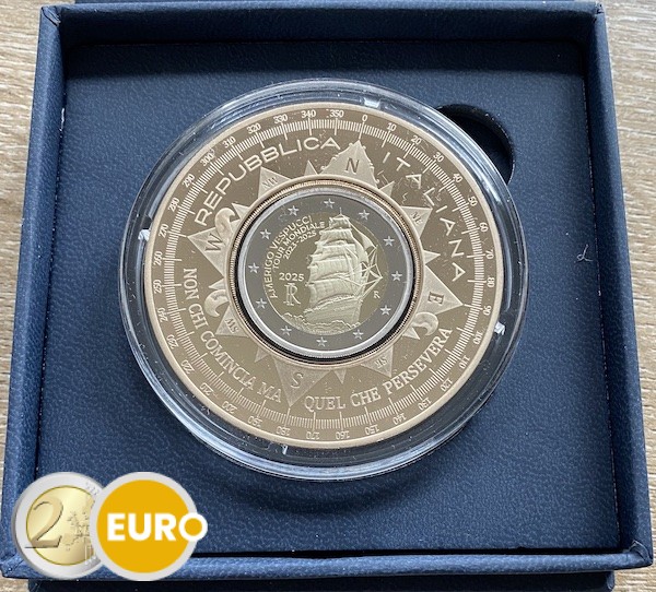 2 euros Italia 2025 – Amerigo Vespucci BE Proof + 10 euros - Vins Rouges Harmonieux pour Chaque Occasion