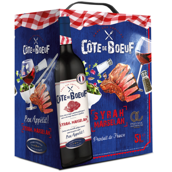 BIB Côte de Boeuf – Syrah et Marselan – 5 Litres - Vins Rouges Harmonieux pour Chaque Occasion BIB Côte de Boeuf – Syrah et Marselan – 5 Litres - Vins Rouges Harmonieux pour Chaque Occasion