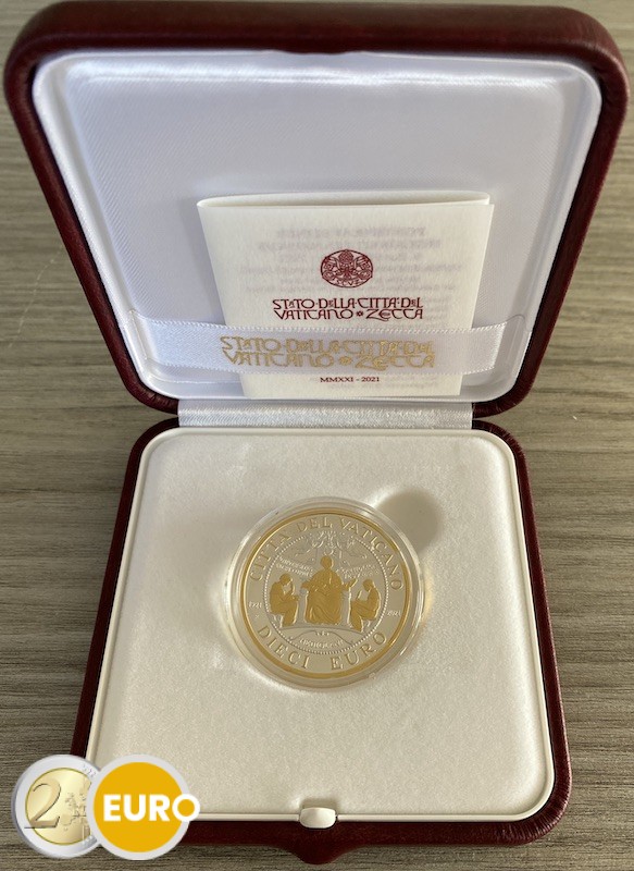 10 euros Vaticano 2021 – Universidad Sagrado Corazón BE Proof Plata y Oro - Vins Rouges Harmonieux pour Chaque Occasion