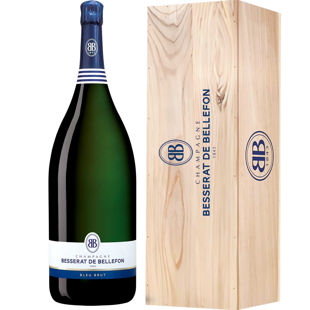 Besserat de Bellefon Bleu Brut mathusalem avec caisse bois - Vins Rouges Harmonieux pour Chaque Occasion Besserat de Bellefon Bleu Brut mathusalem avec caisse bois - Vins Rouges Harmonieux pour Chaque Occasion