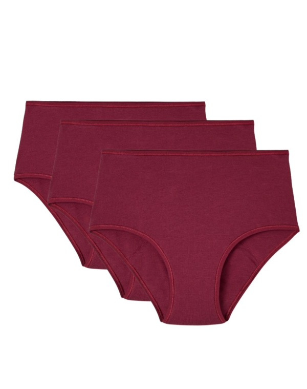 3x Culottes menstruelles taille haute – Grenat – Bordeaux – Femme - Vins Rouges Harmonieux pour Chaque Occasion